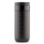 Tazza termica da viaggio in acciaio inox con meccanismo antigoccia Dopper 400 ml color nero settima vista