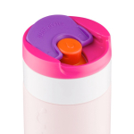 Tazza termica da viaggio in acciaio inox con meccanismo antigoccia Dopper 400 ml color rosa prima vista