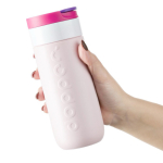 Tazza termica da viaggio in acciaio inox con meccanismo antigoccia Dopper 400 ml color rosa seconda vista