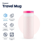 Tazza termica da viaggio in acciaio inox con meccanismo antigoccia Dopper 400 ml color rosa quarta vista