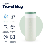 Tazza termica da viaggio in acciaio inox con meccanismo antigoccia Dopper 400 ml color verde bosco quinta vista