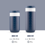 Tazza termica da viaggio in acciaio inox con meccanismo antigoccia Dopper 400 ml color blu mare seconda vista