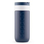 Tazza termica da viaggio in acciaio inox con meccanismo antigoccia Dopper 400 ml color blu mare quinta vista