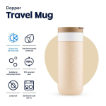 Tazza termica da viaggio in acciaio inox con meccanismo antigoccia Dopper 400 ml color marrone chiaro quarta vista