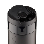 Tazza termica da viaggio in acciaio inox con coperchio a ribalta Dopper 300 ml color nero prima vista