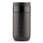 Tazza termica da viaggio in acciaio inox con coperchio a ribalta Dopper 300 ml color nero terza vista