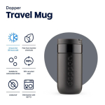 Tazza termica da viaggio in acciaio inox con coperchio a ribalta Dopper 300 ml color nero quinta vista