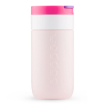 Tazza termica da viaggio in acciaio inox con coperchio a ribalta Dopper 300 ml color rosa quarta vista