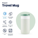 Tazza termica da viaggio in acciaio inox con coperchio a ribalta Dopper 300 ml color verde bosco prima vista