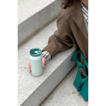 Tazza termica da viaggio in acciaio inox con coperchio a ribalta Dopper 300 ml color verde bosco seconda vista