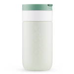 Tazza termica da viaggio in acciaio inox con coperchio a ribalta Dopper 300 ml color verde bosco quinta vista