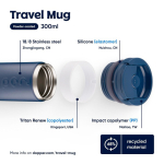 Tazza termica da viaggio in acciaio inox con coperchio a ribalta Dopper 300 ml color blu mare sesta vista