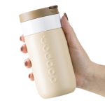 Tazza termica da viaggio in acciaio inox con coperchio a ribalta Dopper 300 ml color marrone chiaro settima vista