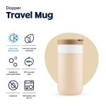 Tazza termica da viaggio in acciaio inox con coperchio a ribalta Dopper 300 ml color marrone chiaro ottava vista