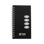Agenda tascabile con vista settimanale e certificazione FSC® color nero vista area di stampa