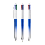 Penna a sfera in plastica prodotta nell’UE con meccanismo multicartuccia e inchiostro 4 colori BIC® color blu