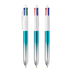 Penna a sfera in plastica prodotta nell’UE con meccanismo multicartuccia e inchiostro 4 colori BIC® color turchese
