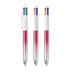 Penna a sfera in plastica prodotta nell’UE con meccanismo multicartuccia e inchiostro 4 colori BIC® color fucsia
