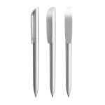 Penna a sfera in plastica a rotazione con inchiostro nero Super Clip Glacé BIC® color argento