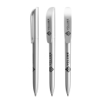 Penna a sfera in plastica a rotazione con inchiostro nero Super Clip Glacé BIC® color argento