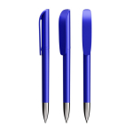 Penna a sfera in plastica ricaricabile con inchiostro nero Super Clip Glacé BIC® color blu