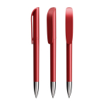 Penna a sfera in plastica ricaricabile con inchiostro nero Super Clip Glacé BIC® color rosso