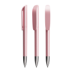 Penna a sfera in plastica ricaricabile con inchiostro nero Super Clip Glacé BIC® color rosa