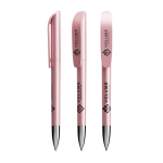 Penna a sfera in plastica ricaricabile con inchiostro nero Super Clip Glacé BIC® color rosa