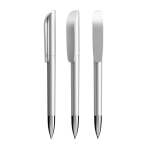 Penna a sfera in plastica ricaricabile con inchiostro nero Super Clip Glacé BIC® color argento