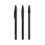 Penna a sfera in metallo ricaricabile con ricariche e scrittura nera Cristal® Re’New Black BIC® color nero