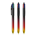 Penna a sfera in plastica con finitura metallica e inchiostro 4 colori Flags BIC® color nero