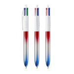 Penna a sfera in plastica con finitura metallica e inchiostro 4 colori Flags BIC® color blu