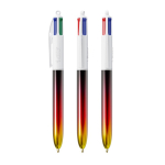 Penna a sfera in plastica con finitura metallica e inchiostro 4 colori Flags BIC® color rosso