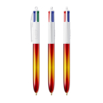 Penna a sfera in plastica con finitura metallica e inchiostro 4 colori Flags BIC® color giallo