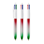 Penna a sfera in plastica con finitura metallica e inchiostro 4 colori Flags BIC® color verde