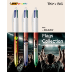 Penna a sfera in plastica con finitura metallica e inchiostro 4 colori Flags BIC®