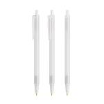 Penna a sfera in plastica con meccanismo a scatto e inchiostro nero Clic Stic BIC® color bianco trasparente