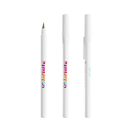 Penna a sfera in plastica con scrittura scorrevole con inchiostro blu Round Stic BIC® color bianco