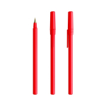 Penna a sfera in plastica dal design classico con scrittura nera Round Stic BIC® color rosso