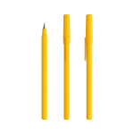 Penna a sfera in plastica dal design classico con scrittura nera Round Stic BIC® color giallo