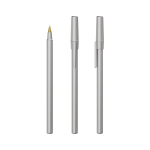 Penna a sfera in plastica dal design classico con scrittura nera Round Stic BIC® color argento