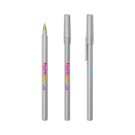 Penna a sfera in plastica dal design classico con scrittura nera Round Stic BIC® color argento