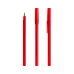 Penna a sfera in plastica dal design classico con scrittura nera Round Stic BIC® color rosso trasparente