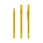 Penna a sfera in plastica dal design classico con scrittura nera Round Stic BIC® color giallo trasparente