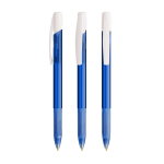 Penna a sfera in plastica con pulsante retrattile e inchiostro blu BIC® color blu trasparente