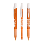 Penna a sfera in plastica con pulsante retrattile e inchiostro blu BIC® color arancione trasparente