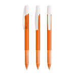 Penna a sfera in plastica con pulsante retrattile e inchiostro nero BIC® color arancione trasparente