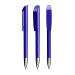 Penna a sfera in plastica con sezione metallica cromata e inchiostro blu BIC® color blu