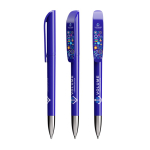 Penna a sfera in plastica con sezione metallica cromata e inchiostro blu BIC® color blu