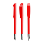 Penna a sfera in plastica con sezione metallica cromata e inchiostro blu BIC® color rosso